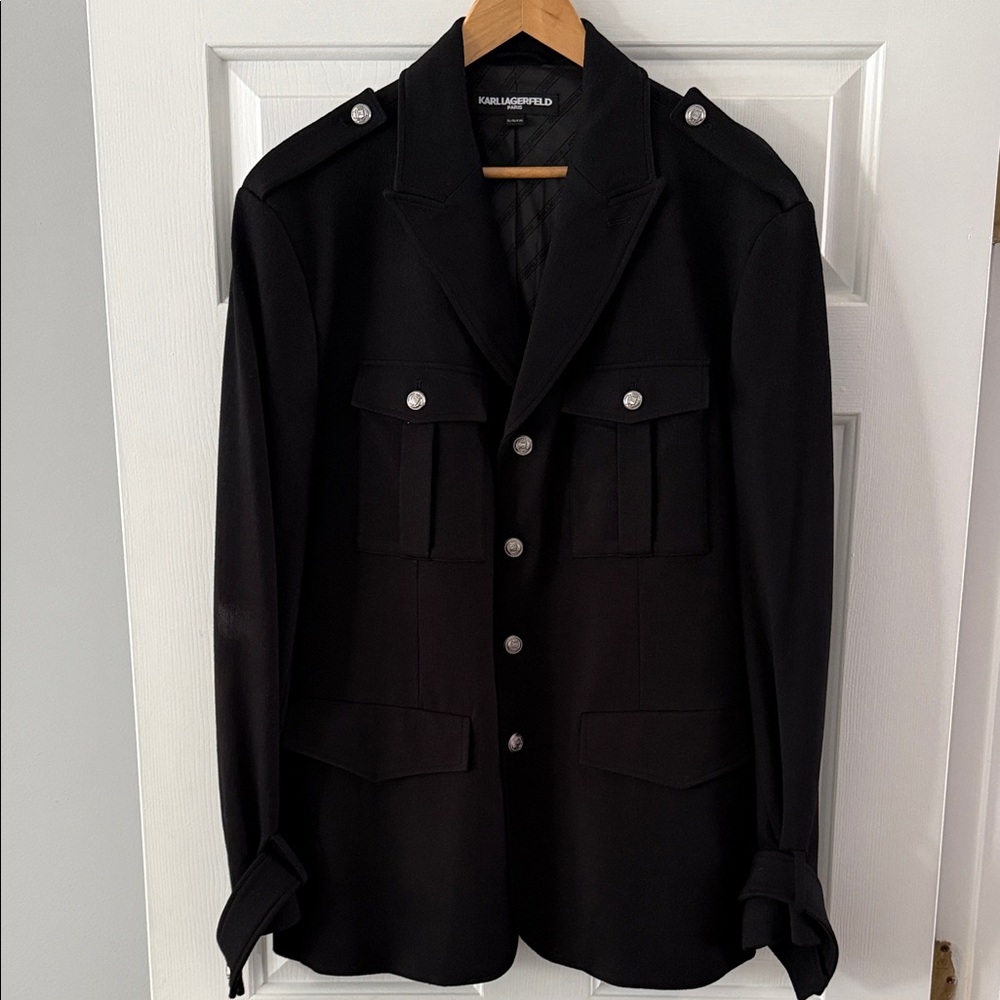 Karl Lagerfeld Military Style Black Jacket